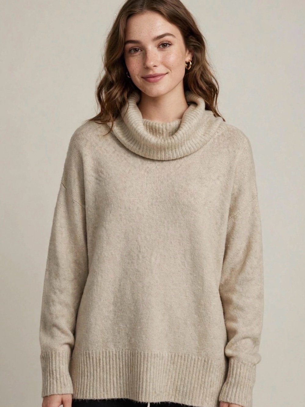 Saks 5th Avenue Comfy Oversized Cowl Neck Sweater - Cream